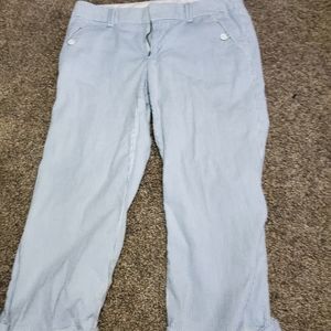 Blue and White Striped Pants